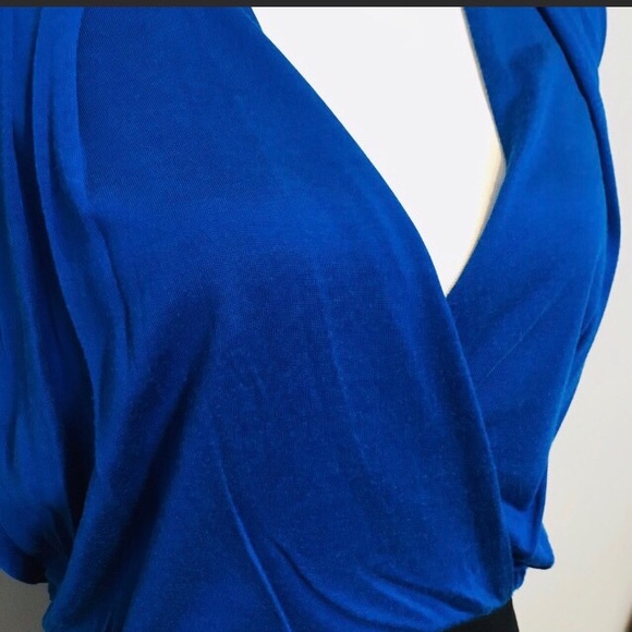 French Connection Royal Blue & Black V-Neck Great Dress for Work Size 8 - Picture 6 of 8